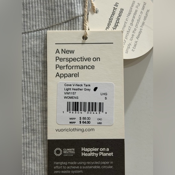 Vuori Light Gray Women's Short Sleeve Top - Picture 4 of 5